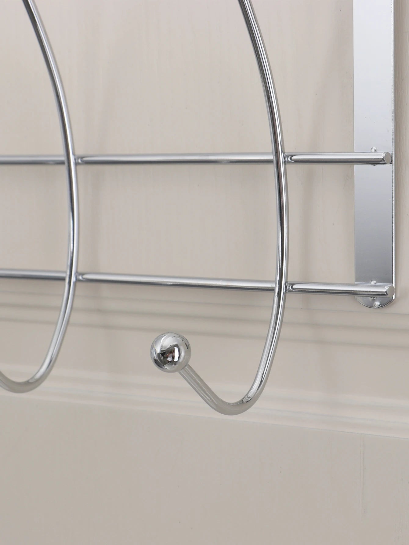 Silver Electroplated 10-Hook Over-the-Door Hanger, No Drill Iron Clothes Hanger Organizer