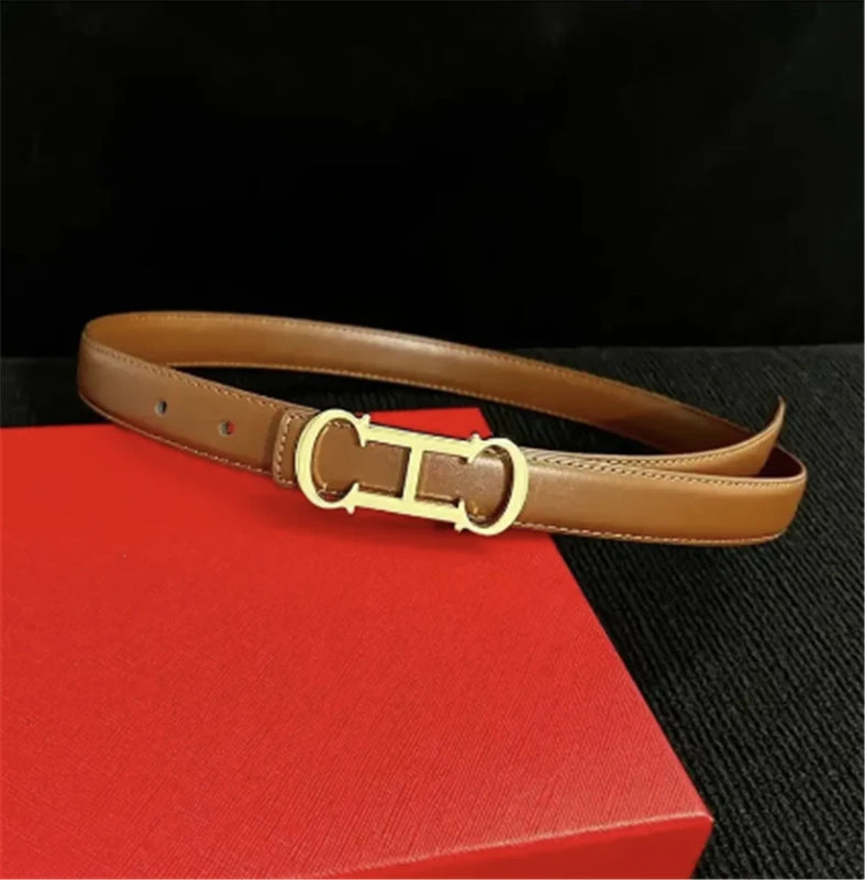 Thin 2.5 cm Famous Brand Belt women Top Quality Leather Belts for women Strap Luxury Ladies Metal Belt Fashion Women's Belt jean