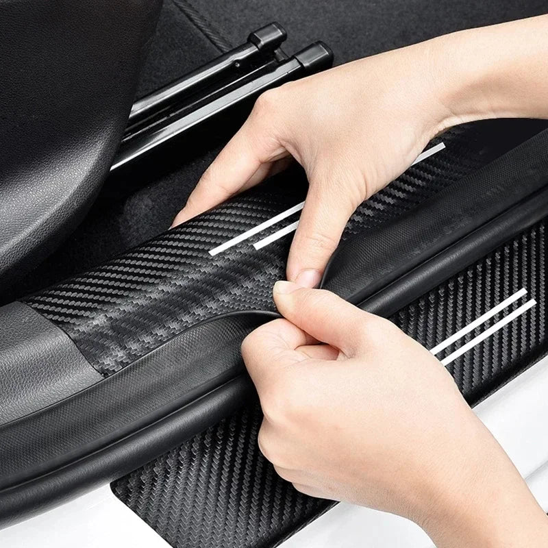4Pcs Carbon Fiber Car Door Sill Protective Strip Stickers for Dodge RAM 1500 2500 3500 2014 2015 2016 2017 2018 2019 2020 2021