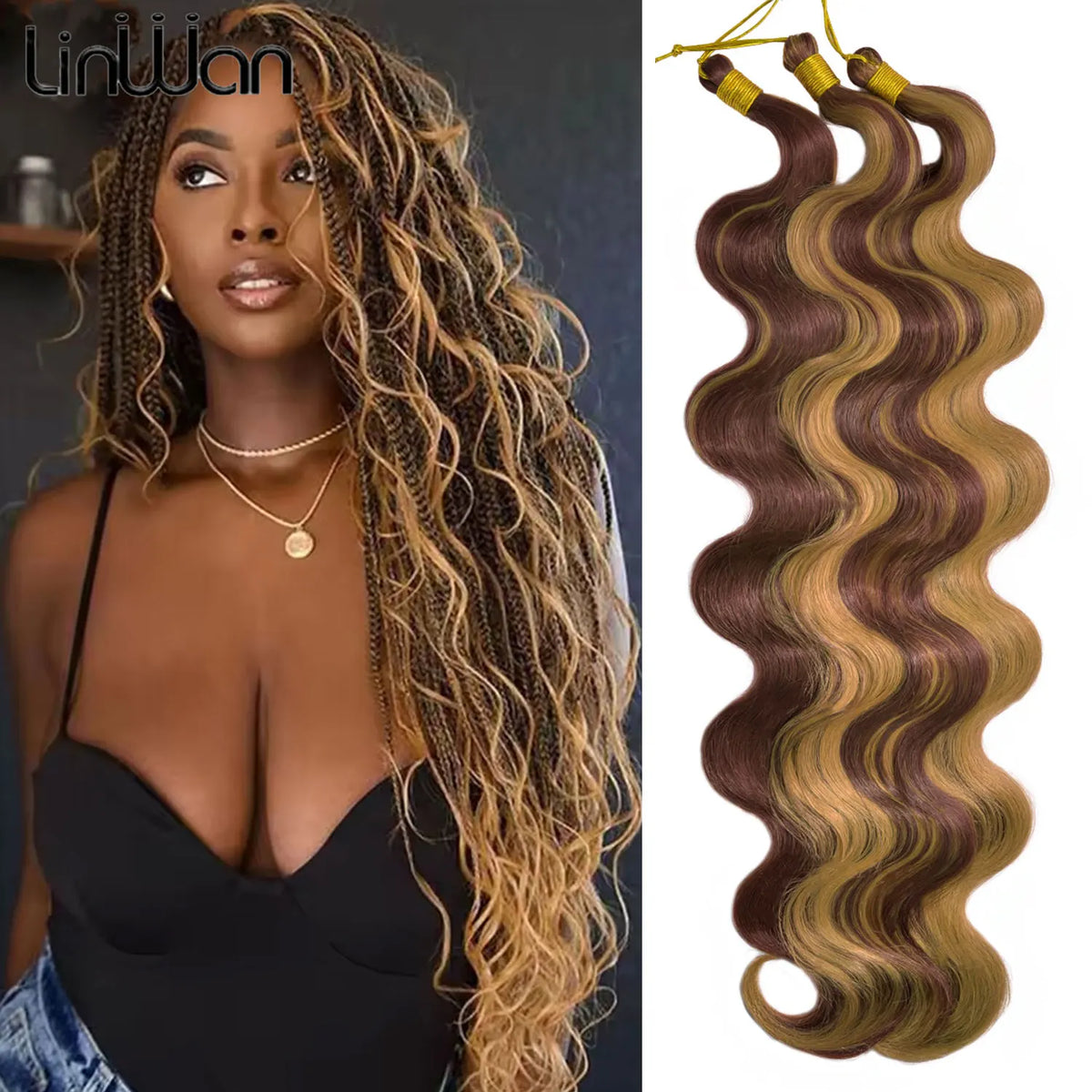 Deep Wavy Twist Crochet Hair Boho Braid Hair Synthetic Curly Hair Crochet Braids High Temperature Fiber Braiding Hair Extensions