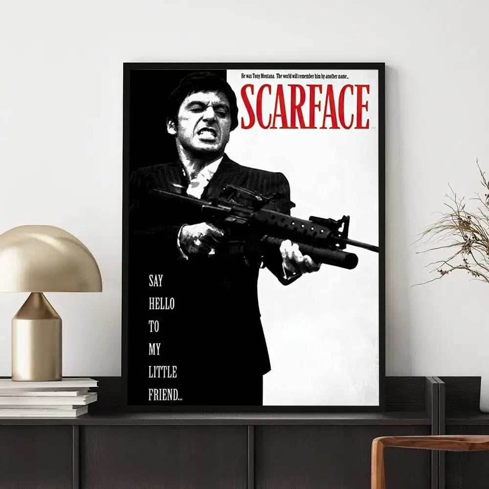 Movie S-Scarface Poster HD Versatile Waterproof Wall Decor Self Adhesive Perfect for Any Room & Ideal Gift