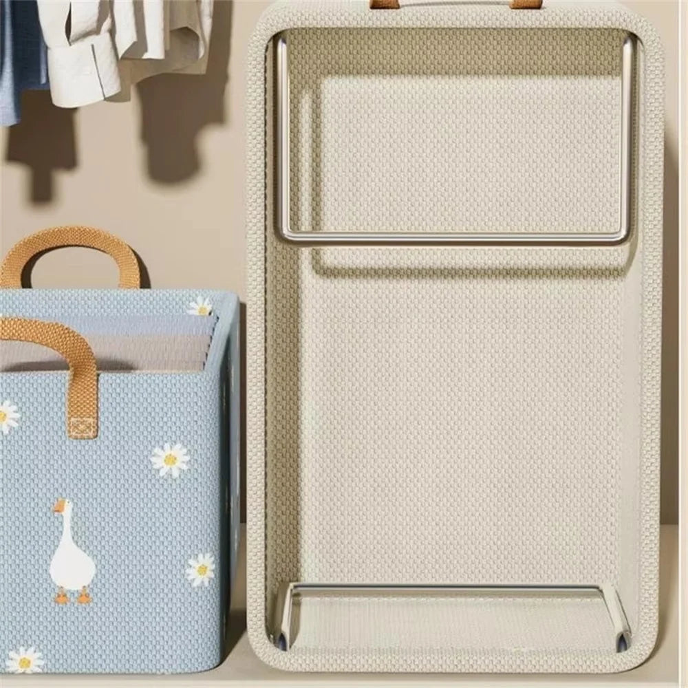 Household Organizer Foldable Clothes and Miscellaneous Items Storage Box with Steel Frame Wardrobe Organization and Storage