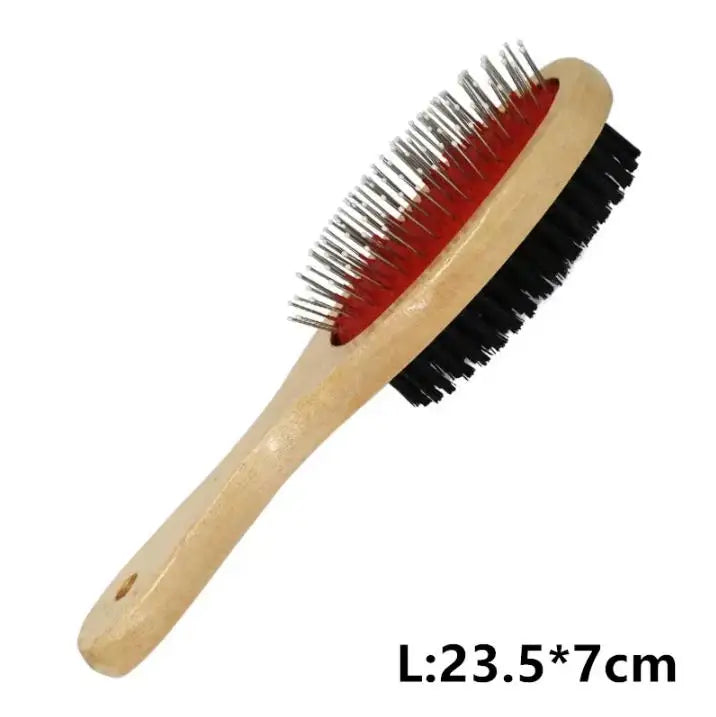 1PCs Pet Comb Grooming Double-sided Pet Comb Big Dog Brush Beauty Comb for Cats Dogs Hair Wooden Removal Soft Brush Dog Supplies