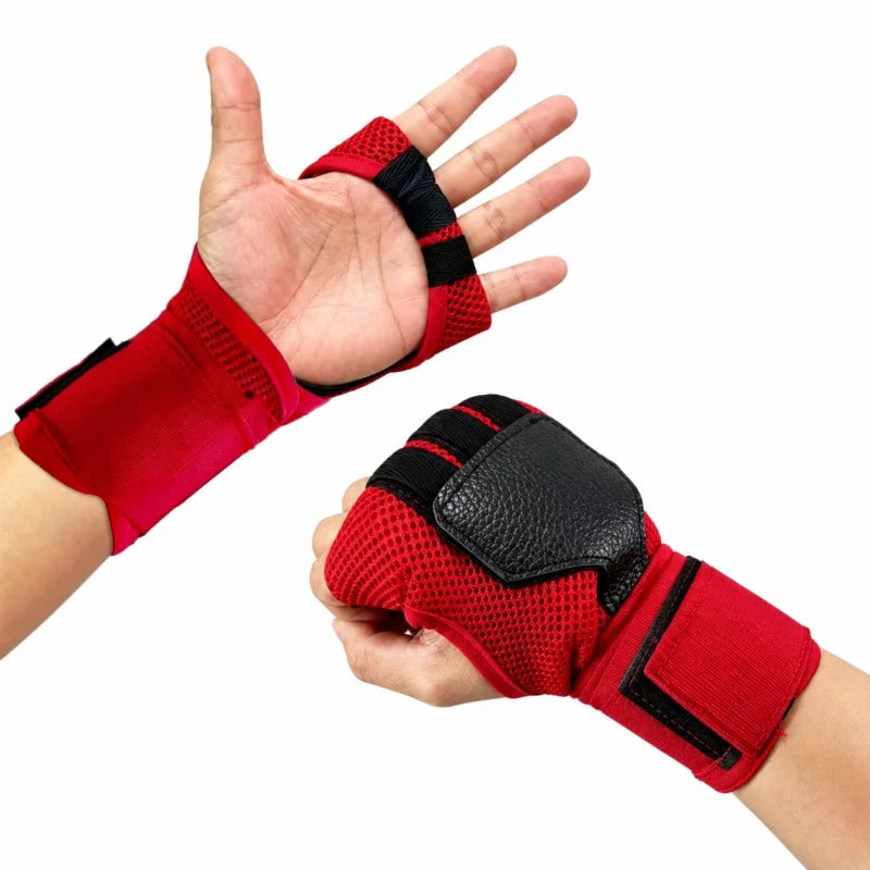 Half Finger Boxing Training Gloves Muay Thai Fighting MMA Boxing Fitness Quick Strap Gym Home Boxing Training Bandage