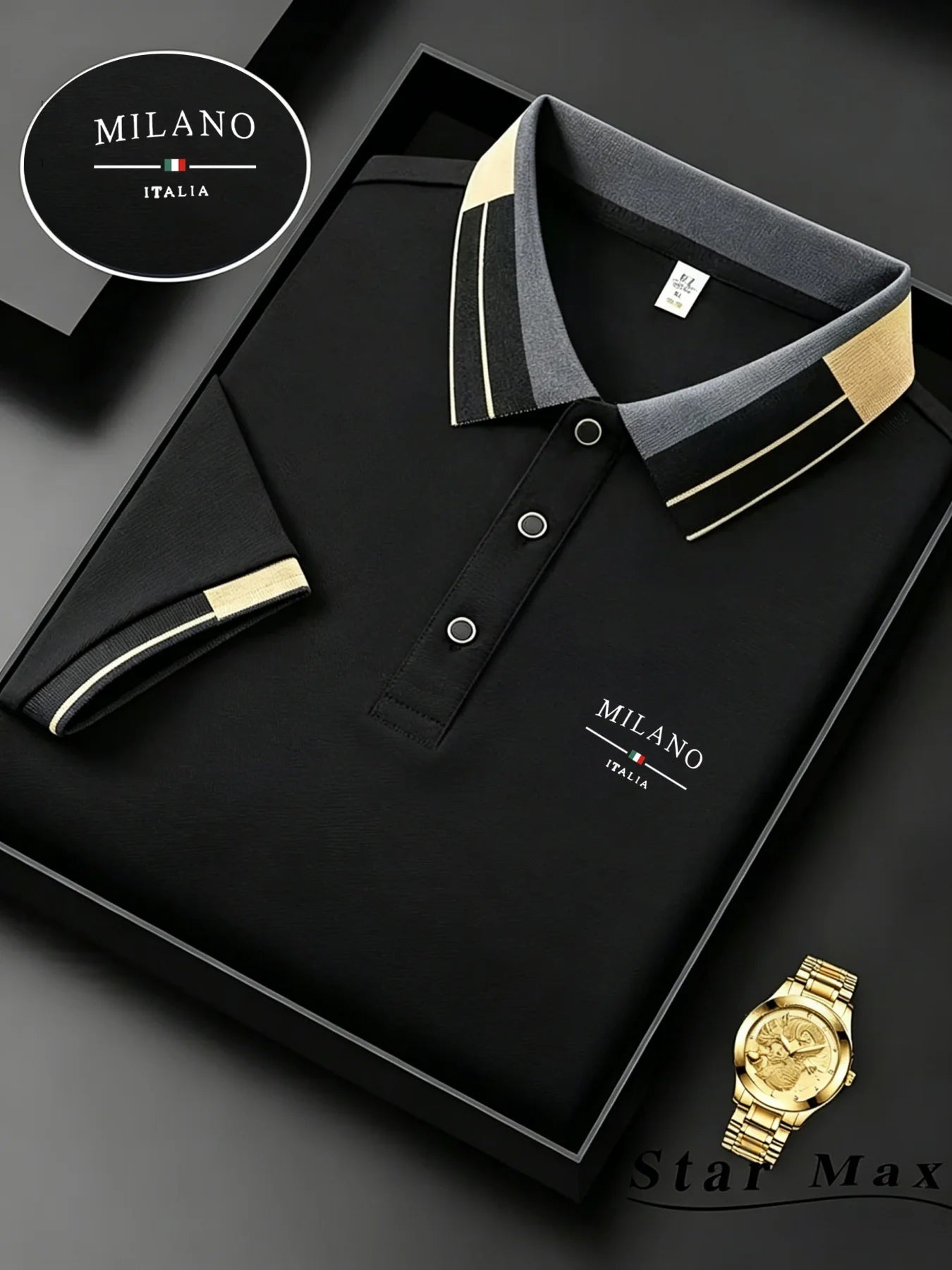 Men's Luxury Short Sleeve Polo Shirt with Horse Embroidery Milan Style Summer Casual T Shirt Men Business Brand Clothing