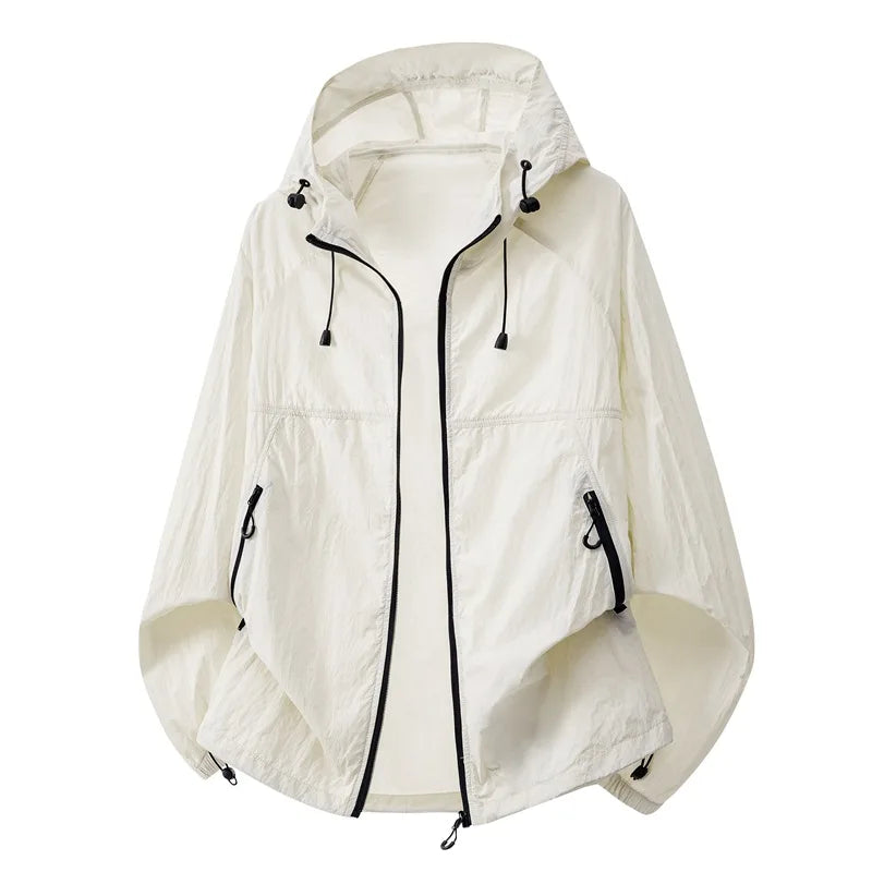 UPF50+ New Fashion Couple's Trendy Ultra-thin Hooded Sunscreen Jackets Men Summer Outwear Casual Breathable Coats windbreaker 4X