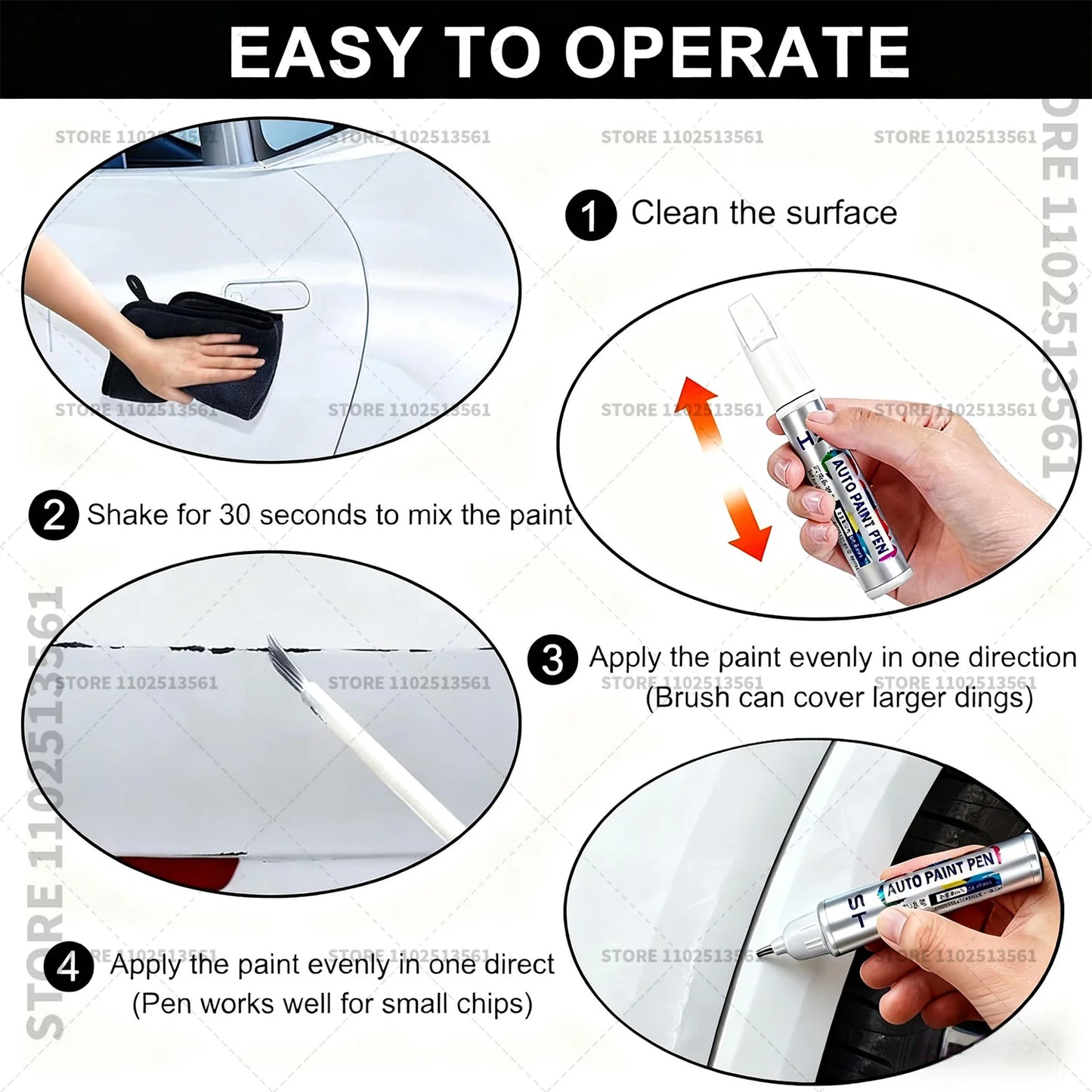 For Volkswagen Beetle Car Paint Repair Pen Touch Up Scratch Remover DIY Auto Accessories White Blue LZ5W Yellow 9U Black C9X