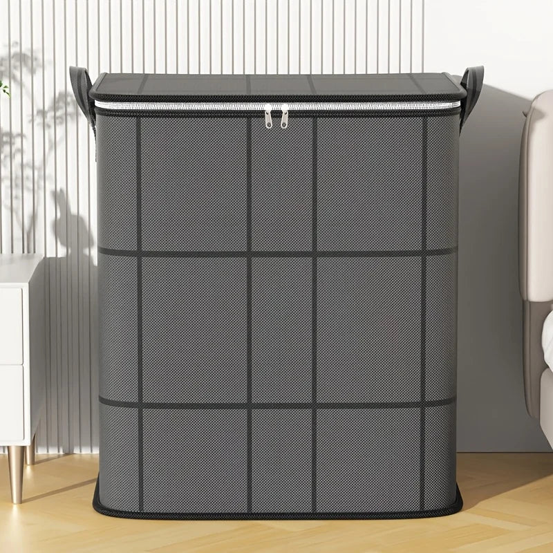Foldable Clothes Storage Bag Large Capacity Organizer With Handle And Double Zipper For Bedding Moving Travel Under Bed Storage