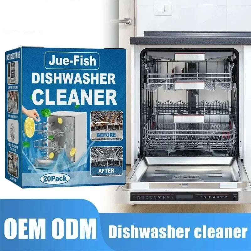 20/40PCS Dishwasher Cleaner Tablets Surfactant Deep Clean Remove Oil Dirt Limescale Antibacterial All in One Kitchen Cleaning To