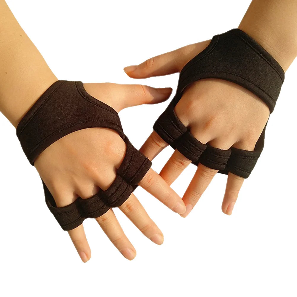Gym Gloves Men Women Workout Weight Lifting Silicone Non-Slip Fingerless Half Gloves Padded Wrist Strap Palm Protection Black Xl