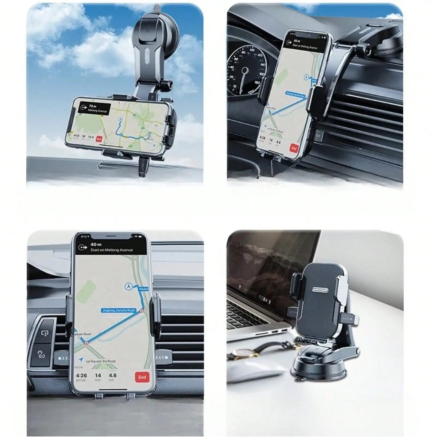Multi-Scenario Car Phone Mount - Adjustable Suction Cup Holder For Navigation
