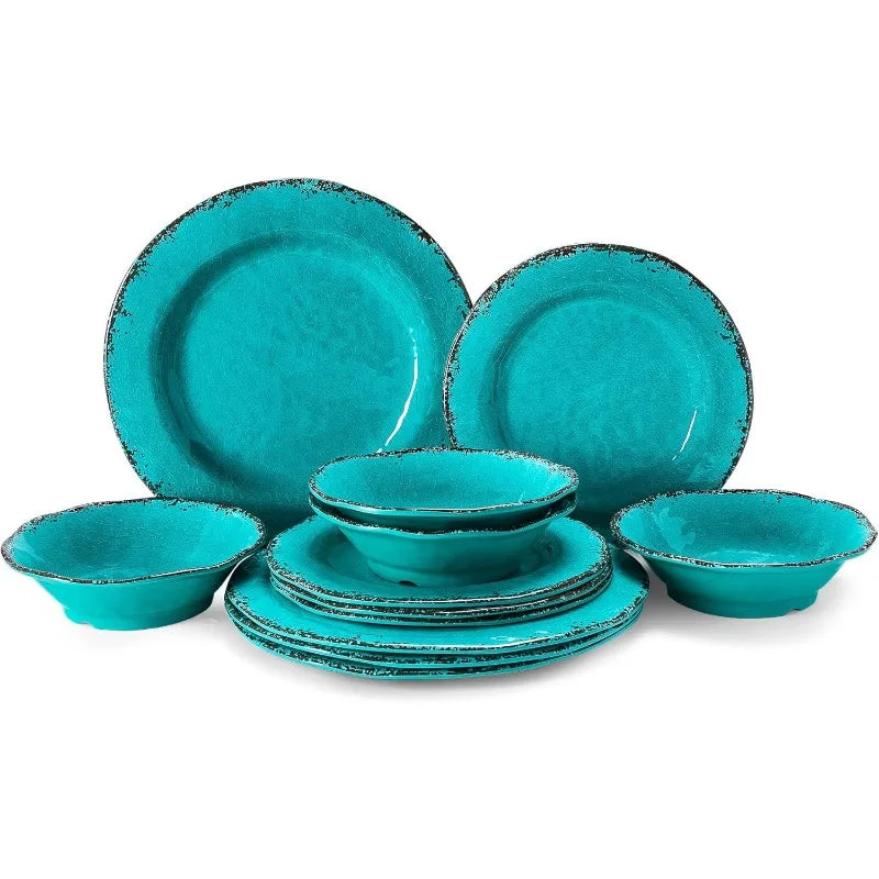 Crackle Melamine Dinnerware Set