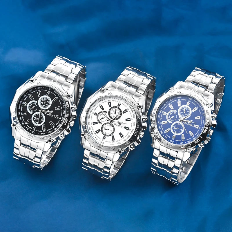 Fashion Stainless Steel Men's Watch Hodinky Top Brand Luxury Sports Clock Ceasuri Drop Shipping Relogio Masculino Large Dial
