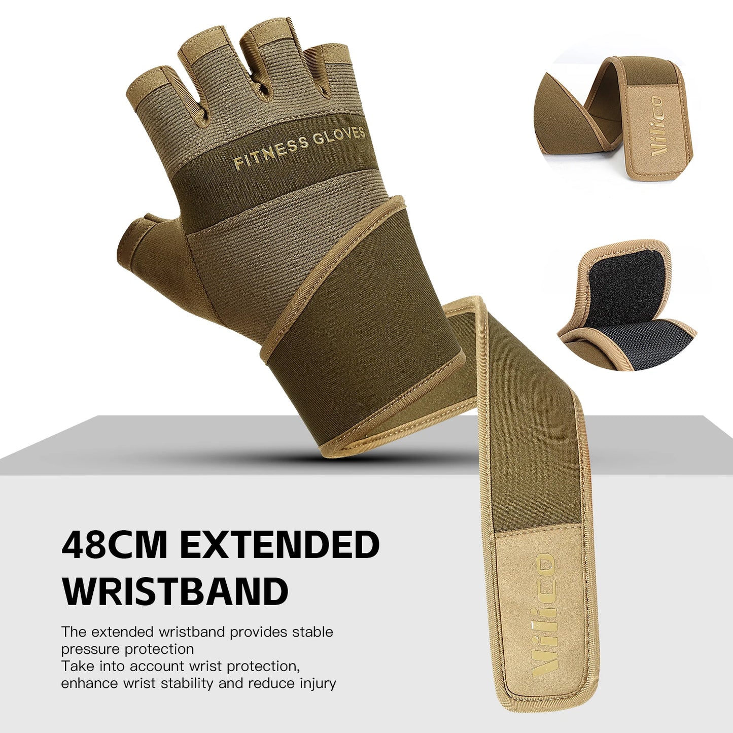 Cycling Gloves Half Finger Gym Weightlifting Dumbbell Training Anti-Slip Fitness Gloves Workout Crossfit Exercise Gloves
