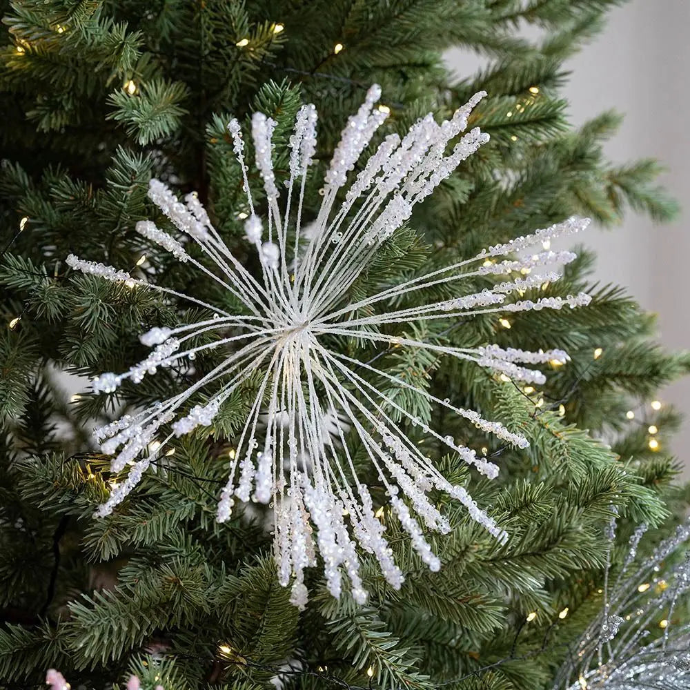 Plastic Christmas Artificial Flowers Glitter 50cm Xmas Decorative Flowers Simulated DIY Floral Arrangements