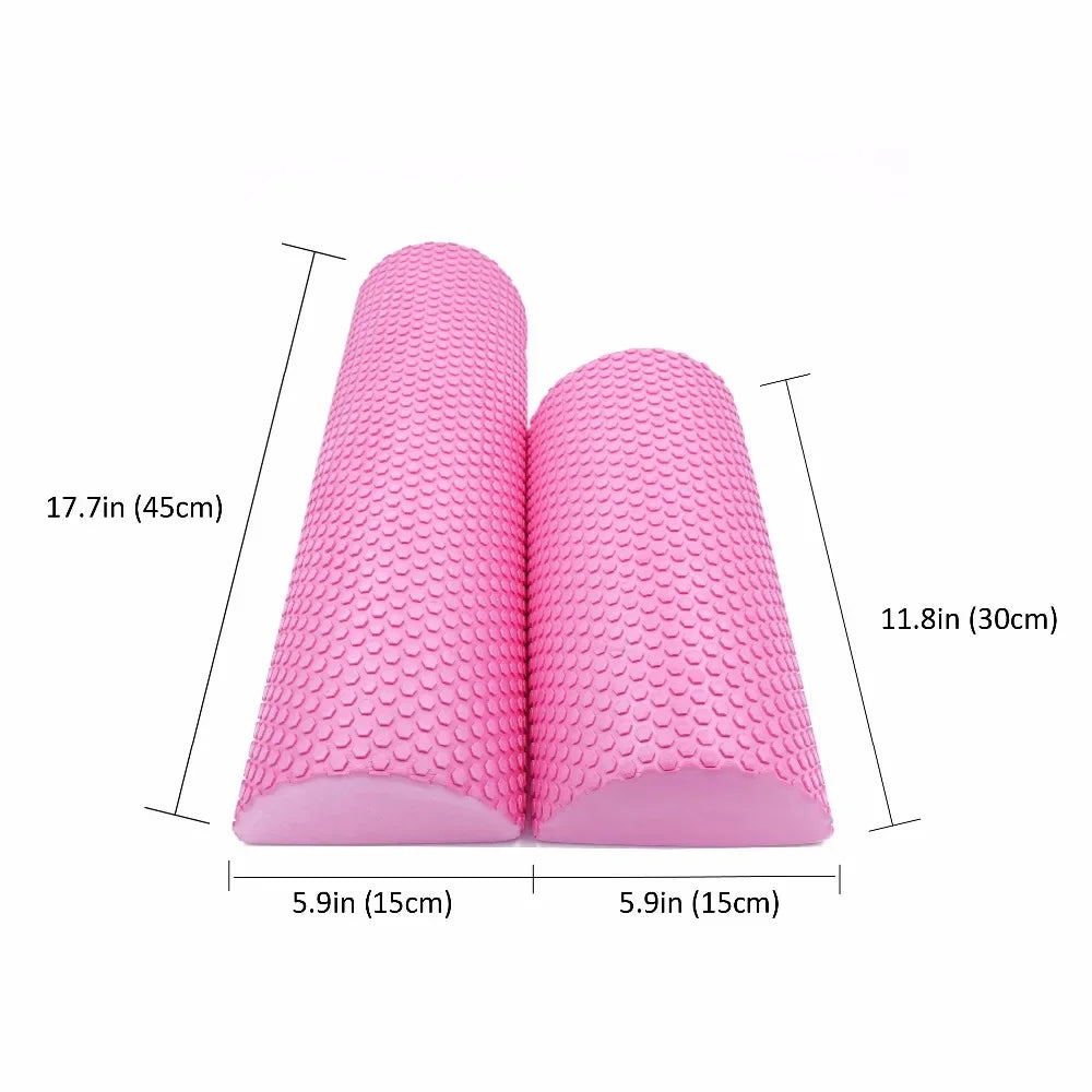 Half Round EVA Massage Foam Roller Yoga Pilates Fitness Equipment Balance Pad Yoga Blocks with Massage Floating Point 30-45cm
