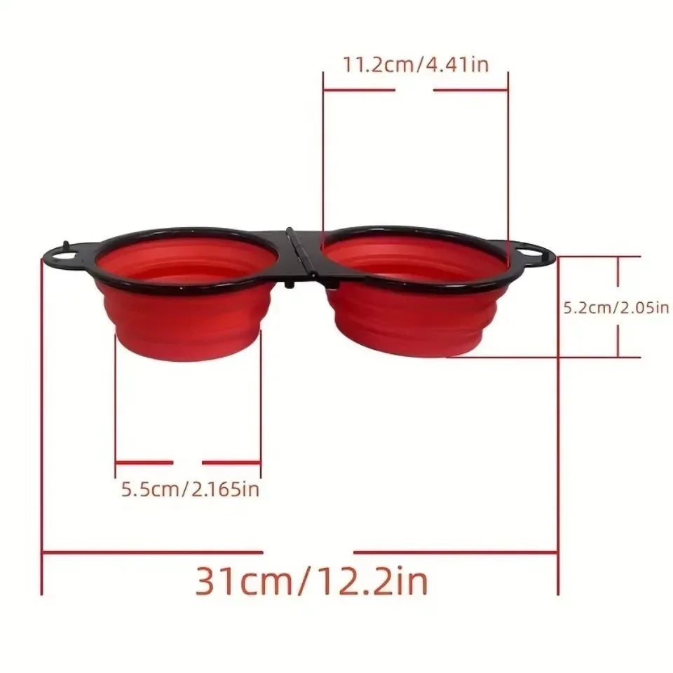 Foldable Dual Pet Bowl