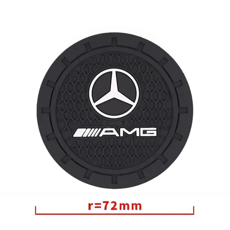 Car Cup Holder Coaster Non‑Slip Silicone Cup Pad Waterproof For Mercedes‑Benz AMG C E A S Class GLA GLC GLB W204 W205 W212 W213