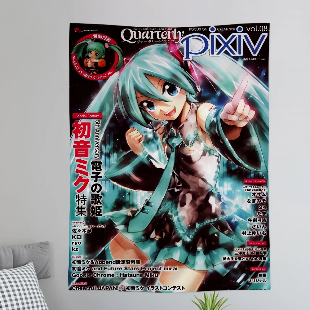 Anime H-Hatsunes M-MikU Colorful Tapestry Wall Hanging Bohemian Wall Tapestries Mandala Wall Hanging Sheets