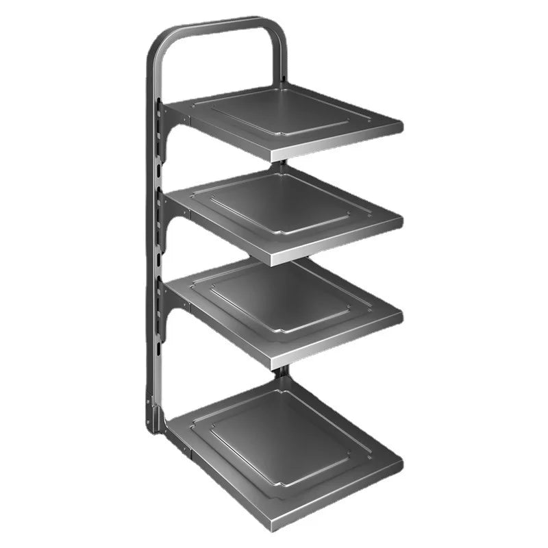 Multilayer Kitchen Storage Shelf Stainless Steel Space Saving Organizer for Pots Pans Under Sink Cabinet
