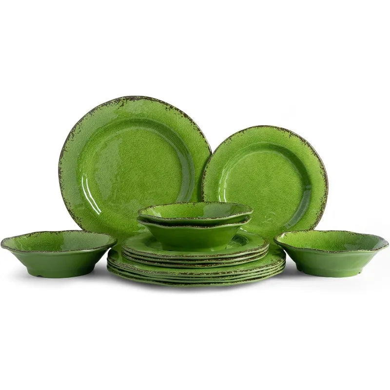 Crackle Melamine Dinnerware Set