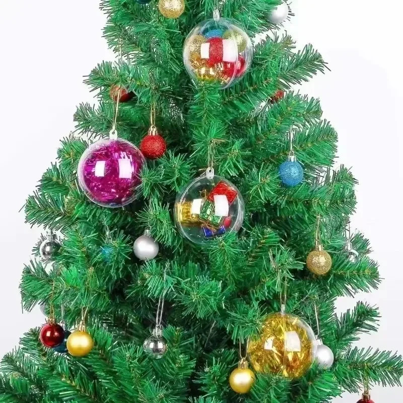 10/1Pc Christmas Transparent Ball Plastic Christmas Trees Open Ball Box Bauble Ornament Wedding Gift Party Home Decoration