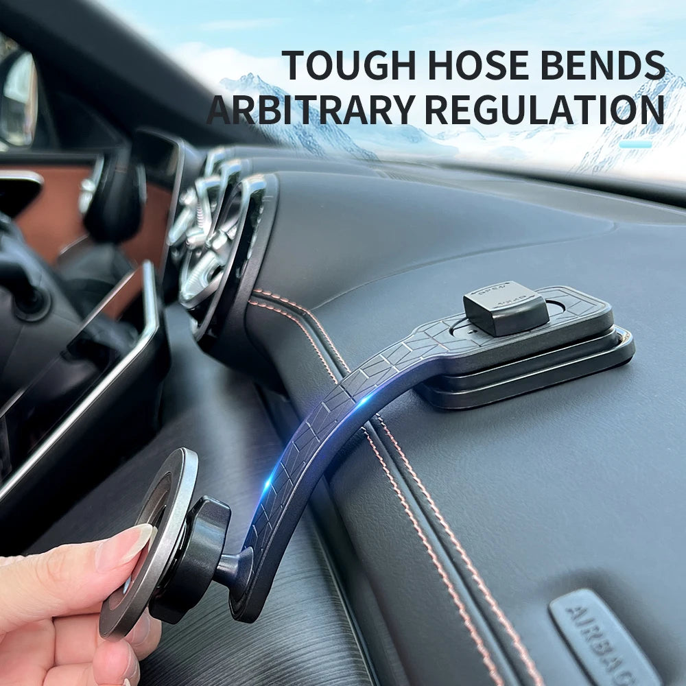 Universal Flexible Magnetic Car Phone Holder Dashboard Mount 360° Rotation Strong Adsorption Adjustable Hose Stand For GPS