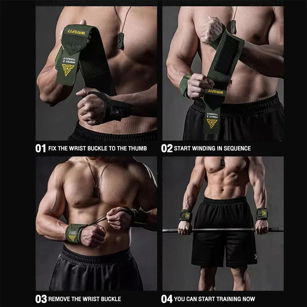 Heavy Duty Weight Lifting Wrist Wraps For Powerlifting Gym Crossfit Brace Wrist to Push Heavier Wrist Support with Thumb Loop