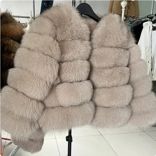 Women Autumn Winter Faux Fur Fox Coats Short Coat Jackets Elegant Jacket Furry Outerwear Party White Thick Warm Y2k Coats