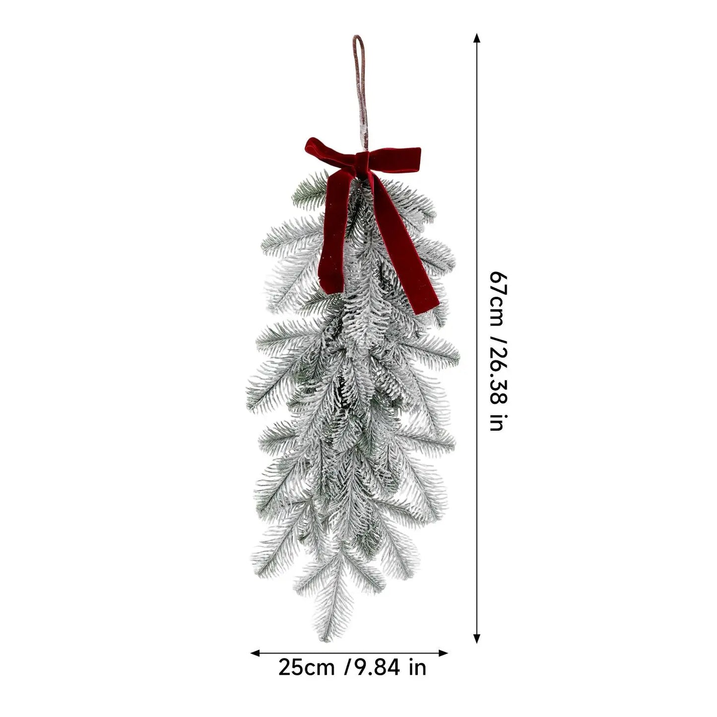 Frosted Pine Branches Pendant Wall Decor Artificial Cedar Frosted Pine DIY Garland Wreath Fake Snow Sprigs Christmas Decoration