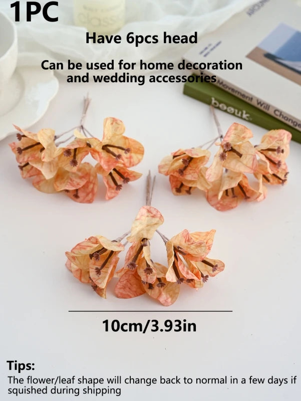 1/3PCS Artificial Flowers Bougainvillea Mini Bouquets Home Gardens Decoration Christmas Tree Garlands Handmade Wedding DIY Gifts
