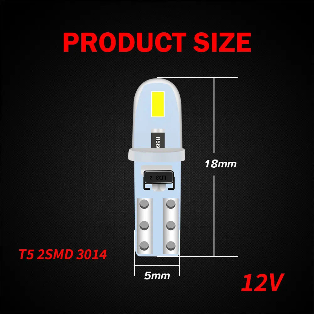 KEIN 10PCS 12V 24V T3 T4.2 T4.7 T5 B8.5D B8.4 B8.4D B8.3 B8.5 T4 509T bX8.4d W3W Led Bulb Instrument Dashboard Car Truck Light
