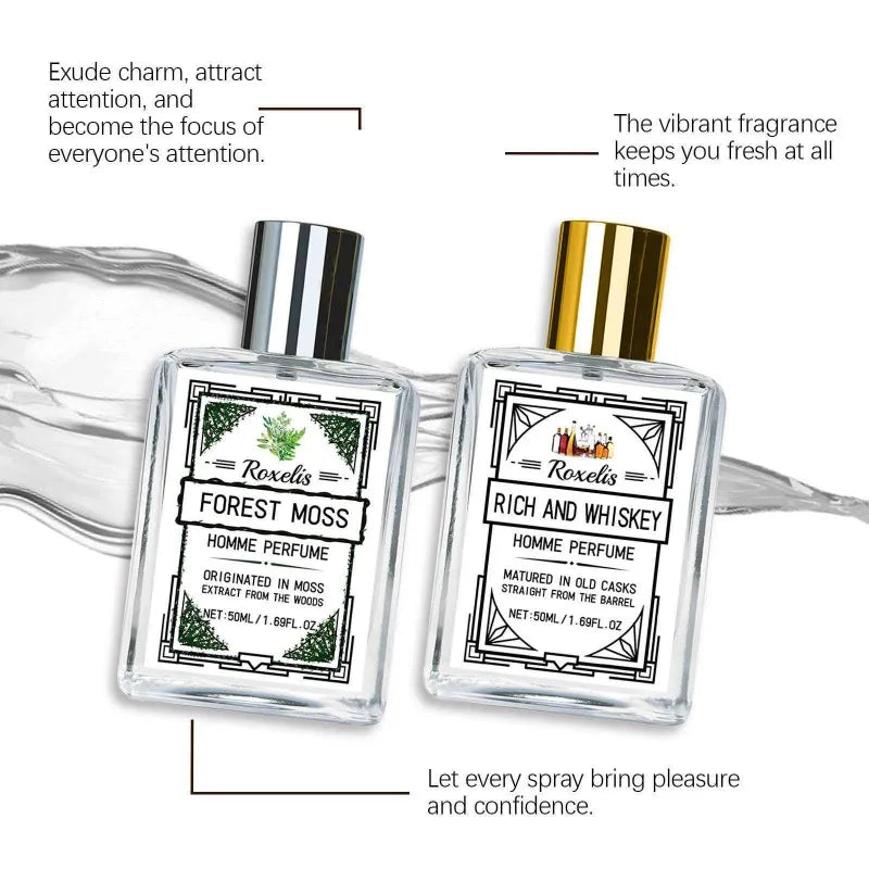 Roxelis Men's perfume Fresh Forest Gulong Wood Fragrance Elegant, Mild, Persistent, Charming, Gentle