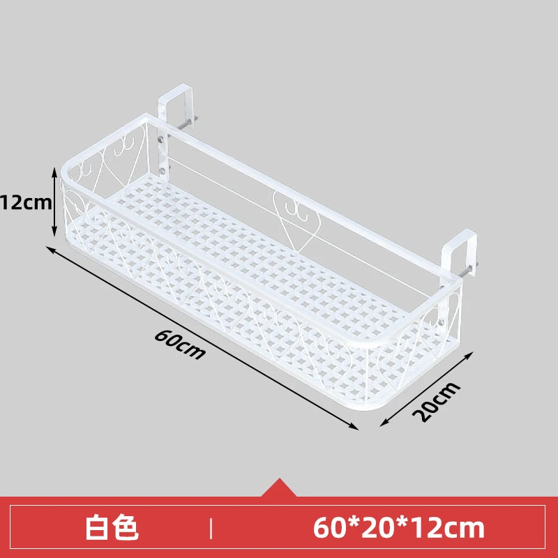 Balcony Flower Holder Hanging Planter Bracket for Railing Vertical Plant Shelves for Succulents Outdoor Gardening Storage Rack