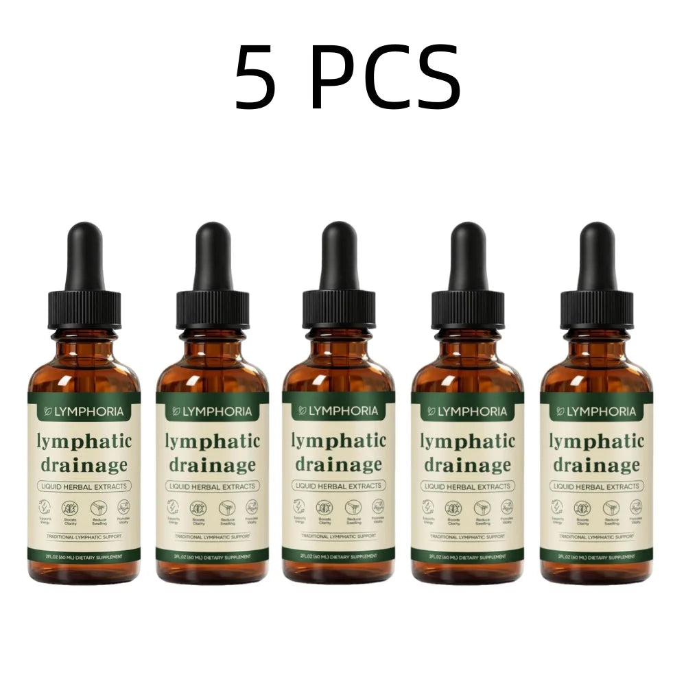 60ml Lymphatic Drainage Drops Natural Herbal Formula Toxin Elimination Swelling Relief Lymph Support Liquid