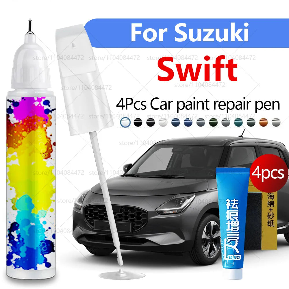 Car Paint Repair Pen For 2004-2025 Maruti Suzuki Swift Paint Scratch Repair Accessories 4PCS Black ZTT White ZVR yellow Gray