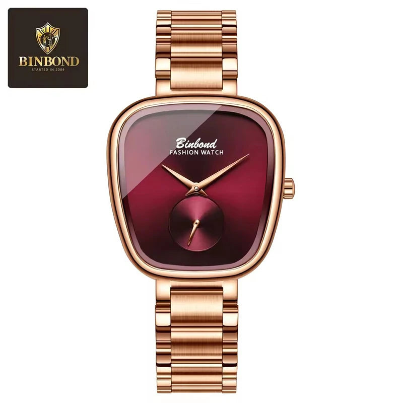 BINBOND Luxury Fashion Women's Watch Waterproof Stainless Steel Women's Watch Simple High Quality Quartz Watch Watches for Woman