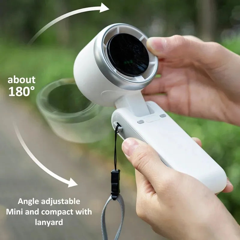 Turbine Mini Handheld Fan Portable Usb Rechargeable Foldable Desktop Table Fan Multifunctional For Outdoor Travel Use
