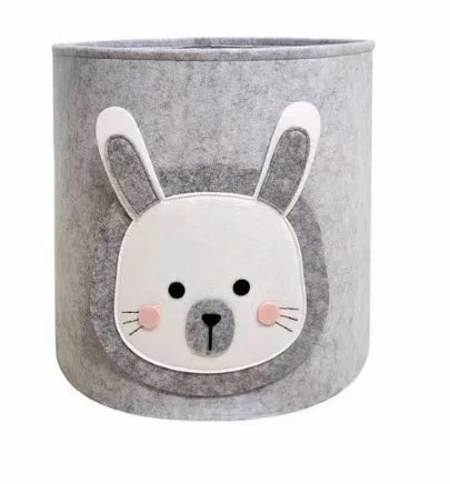 Children Toys Storage Basket Foldable Household Laundry Bag Cute Cotton Linen Bucket Cartoon Print Clothes Organizer Baskets