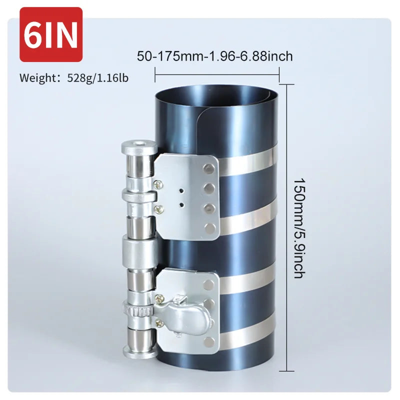 3/4/6 Inch Ratchet Clamp Disassembly Tool Piston Ring Compressor Engine with Installation Tool Car Piston Ring set Tool