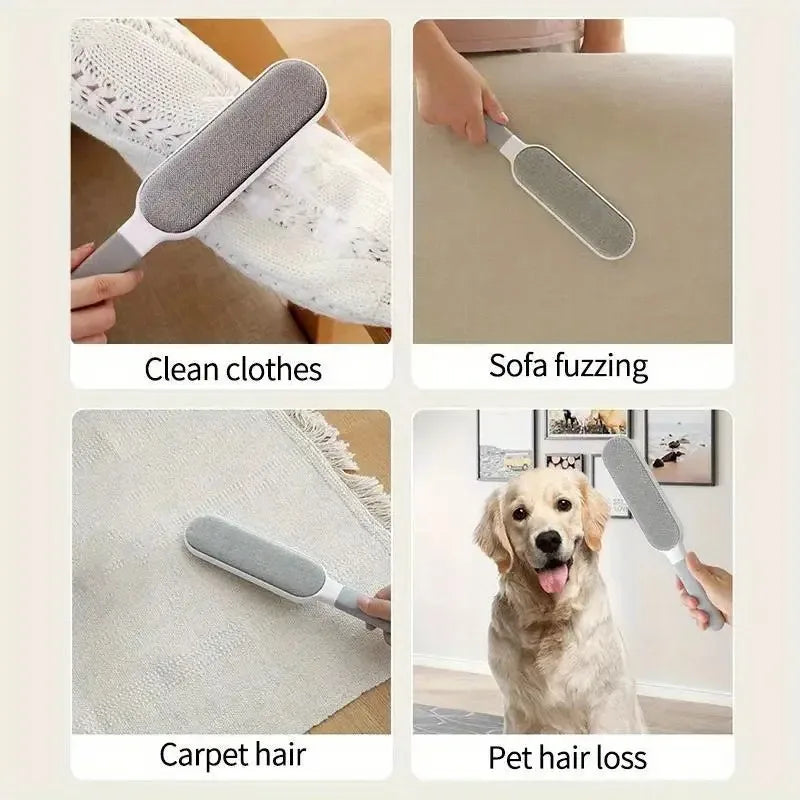 Reusable Washable Lint Brush - Double-Sided Static Pet Hair Remover for Clothes Sofa Carpet