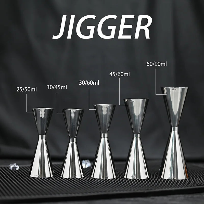 30/45/60/90ml Measuring Cup 304 Stainless Steel Measure Cup Cocktail Shot Drink Spirit Jigger Mixed Beaker Liquid Measuring Cups