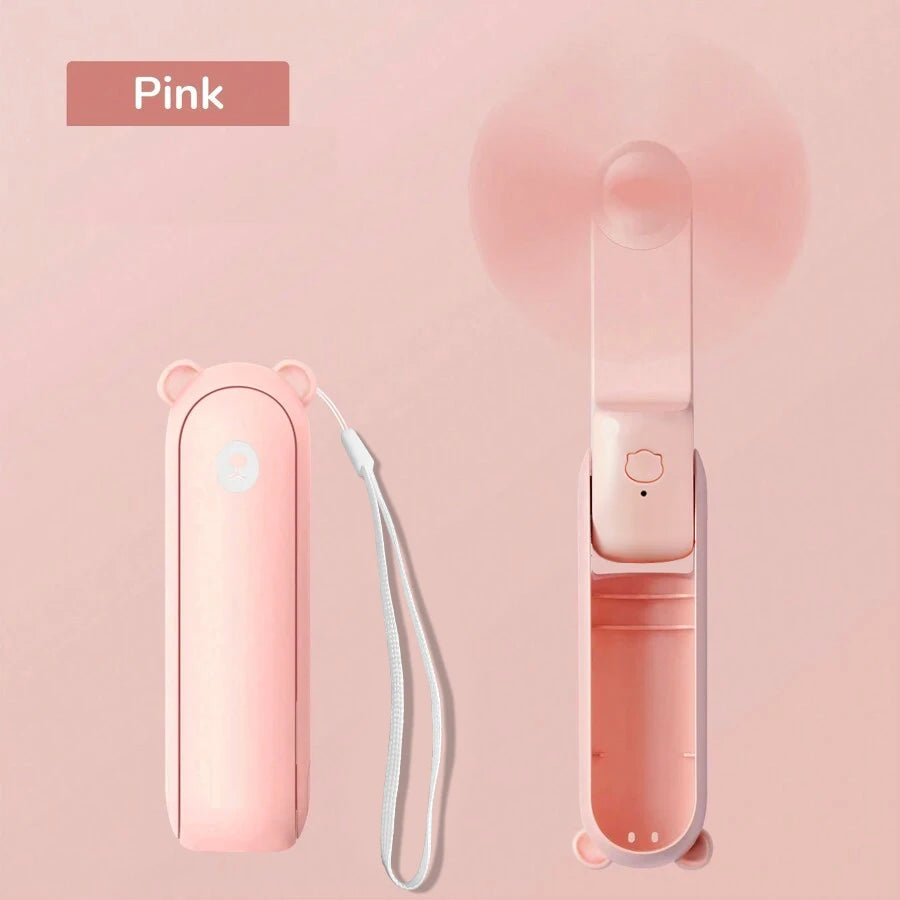 Portable MiniFan,USB Rechargeable 3Adjustable Speed,Foldable Handheld Personal Eyelash Fan for Girls Women,For Traveing,Outdoor