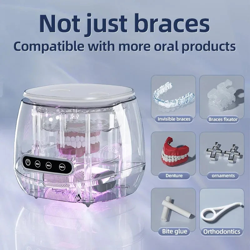 TINSOL 48000Hz ultrasonic cleaner UV disinfection household convenient cleaner jewelry denture invisible braces cleaner