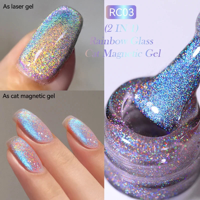 LILYCUTE 7ml 9D Cat Magnetic Gel Nail Polish Iridescent Magnet Semi
