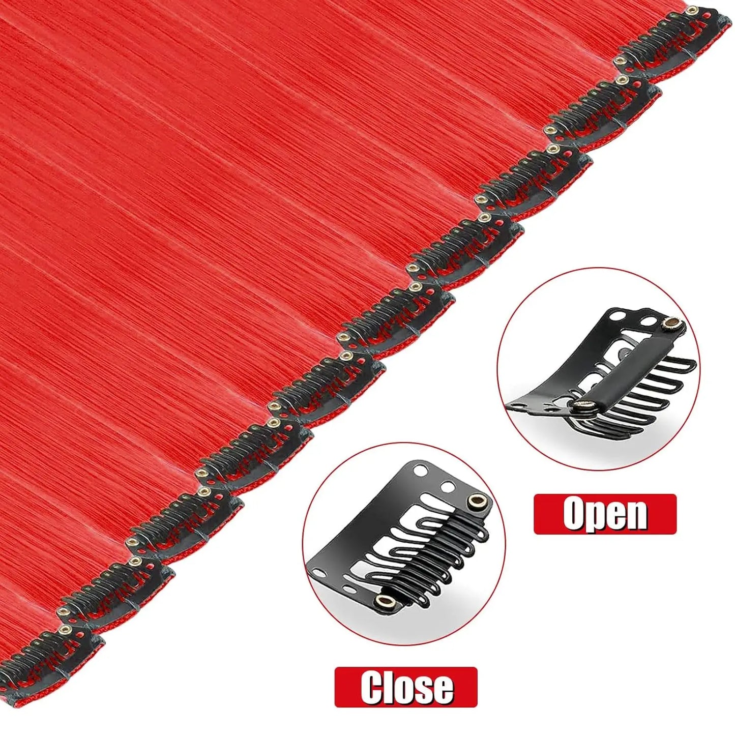 6/12 PCS Hair Extensions Clip, 22in Colored Hair Extensions Party Highlights Long Straight Synthetic Hairpieces for Girls Cospla