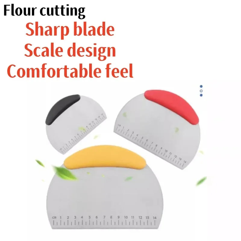 Stainless Steel Pastry Cutter Dough Scraper Pizza Chopper with Ergonomic Handle Kitchen Baking Tools for Flour Scale Dough