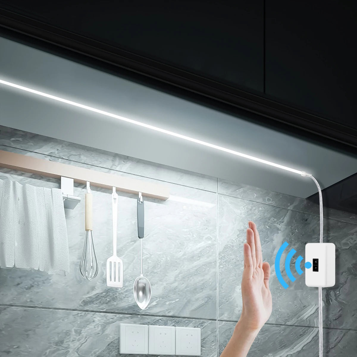 320 Leds/M 5V USB COB LED Strip Light with Hand Sweep Motion Sensor LED Tape Lamp Waterproof Kitchen Cabinet Lighting Ribbon