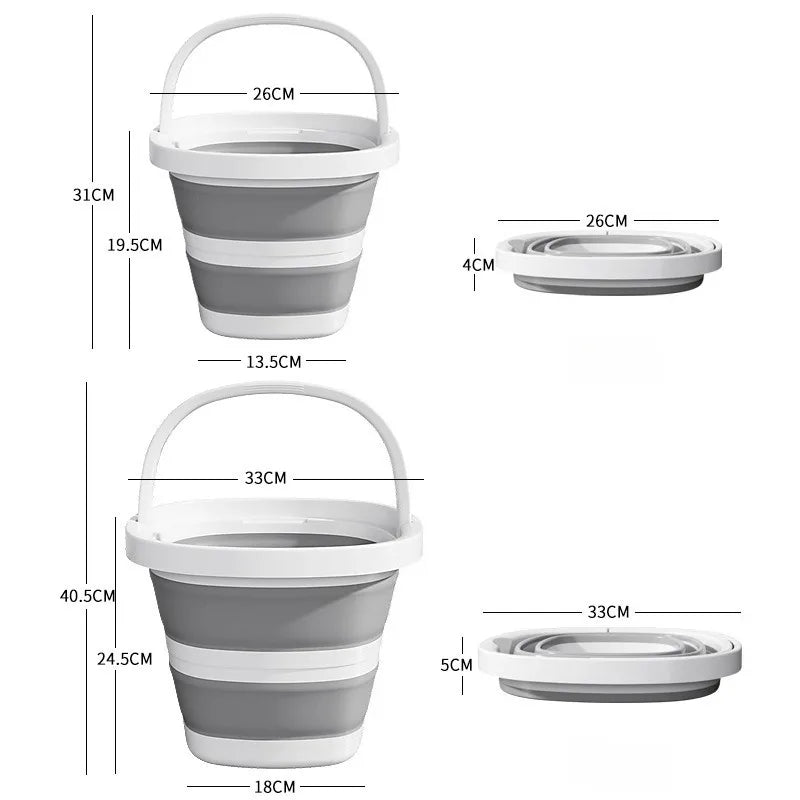 Folding bucket household large-capacity portable foldable plastic shrink bucket with handle student dormitory foot bath bucket