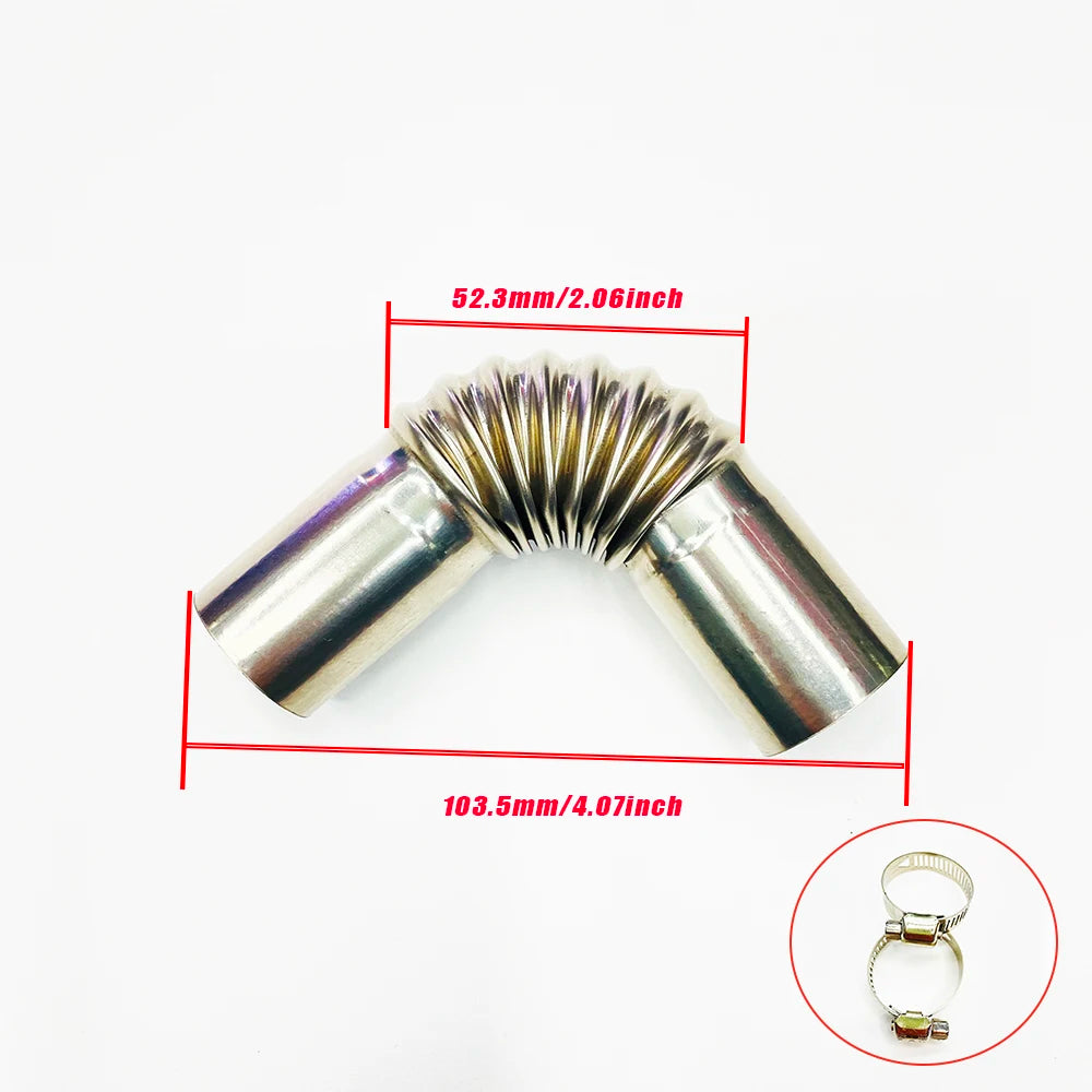 24mm Elbow Pipe Air Parking Heater Exhaust Tube Connector with Clip for Webasto Boats Heater Car Heating Parts